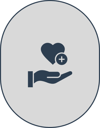 Hand holding heart with plus sign.